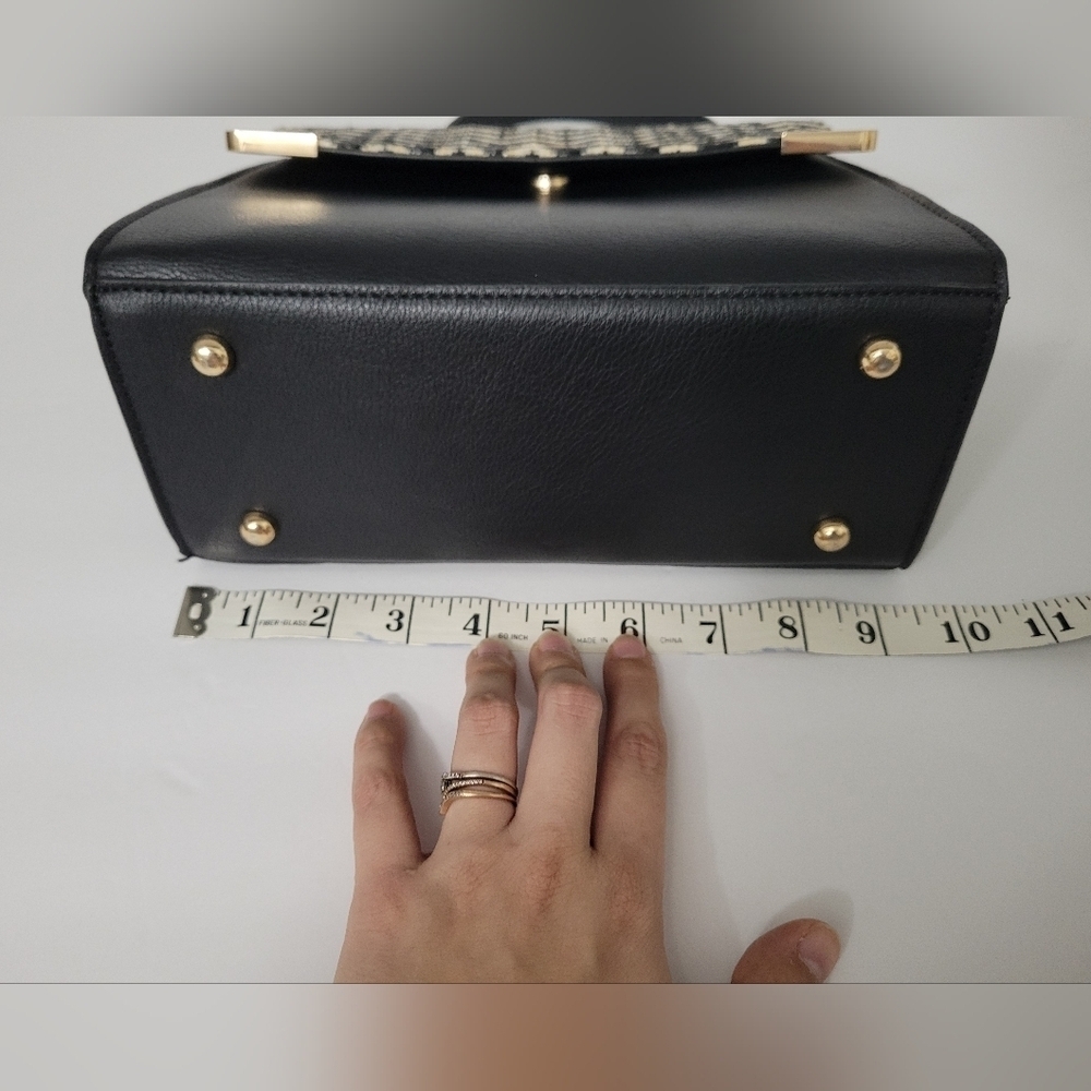 DUNE London Chevron Herringbone Fold over Top Handle Little Y2K Style Hand Bag - Picture 6 of 13